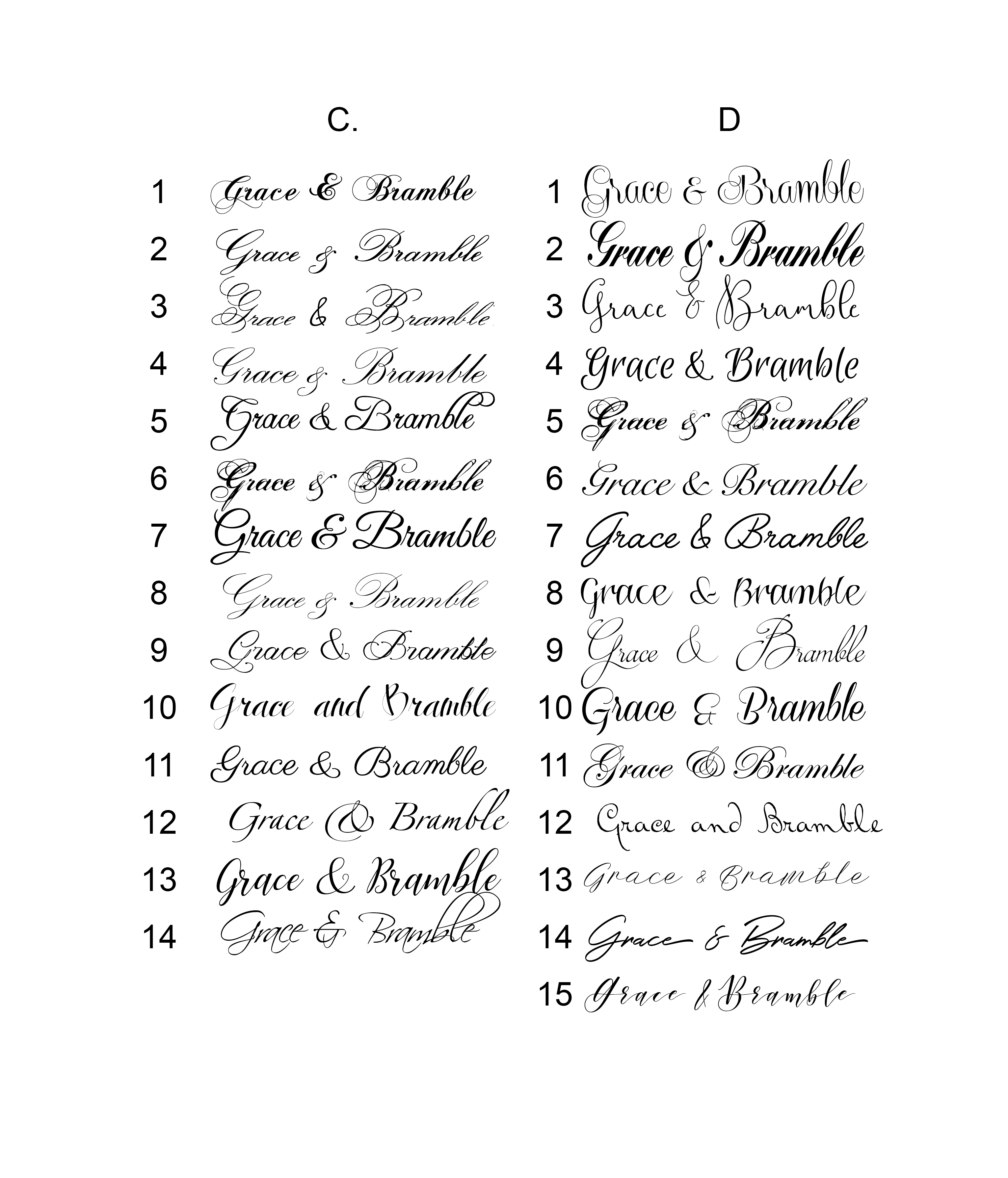 120 Best Wedding Stationery fonts - Grace and Bramble
