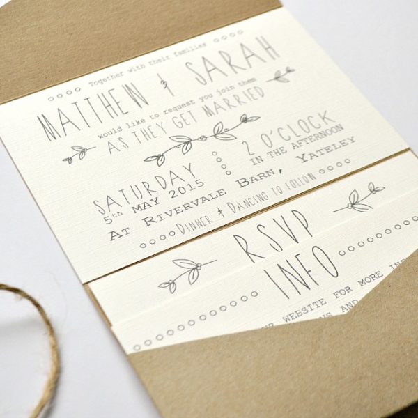 Rustic Brown Kraft Wedding Day Invitation Rustic Brown Kraft Wedding Day Invitation