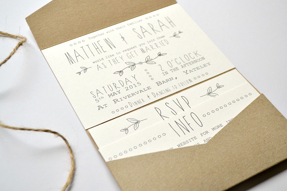 Lovely 40 Brown Card Wedding Invites