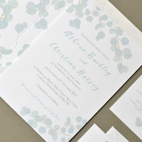 eucalyptus wedding invites design invite