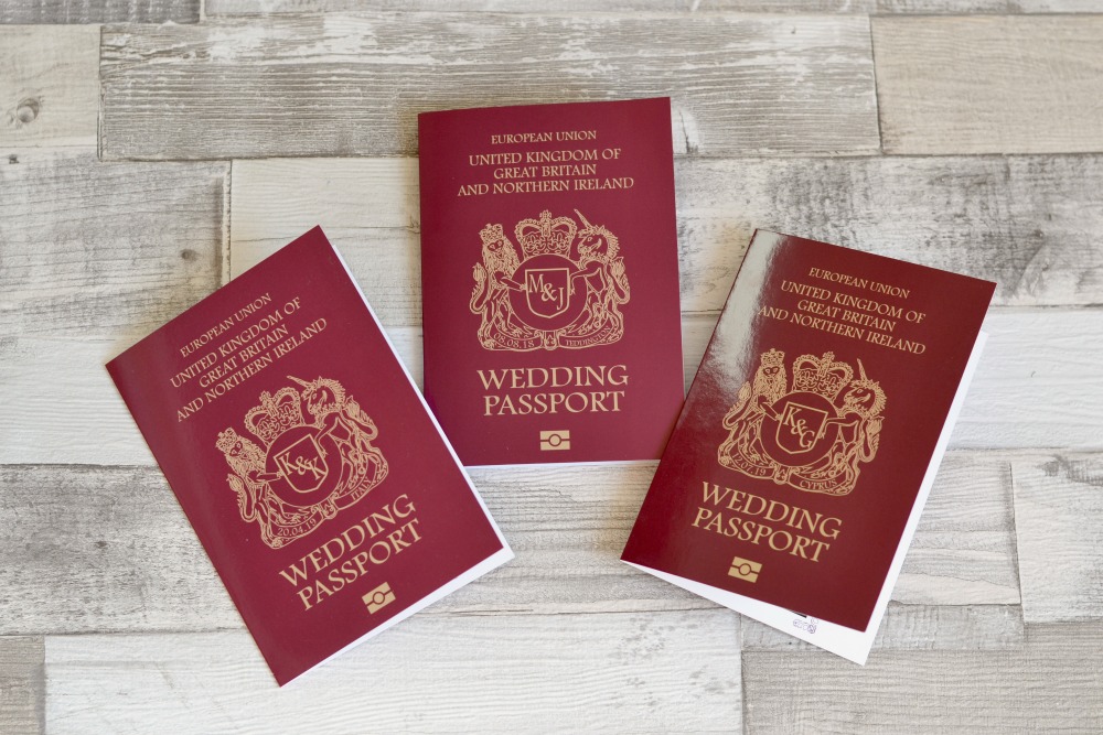 Passport travel wedding invitation