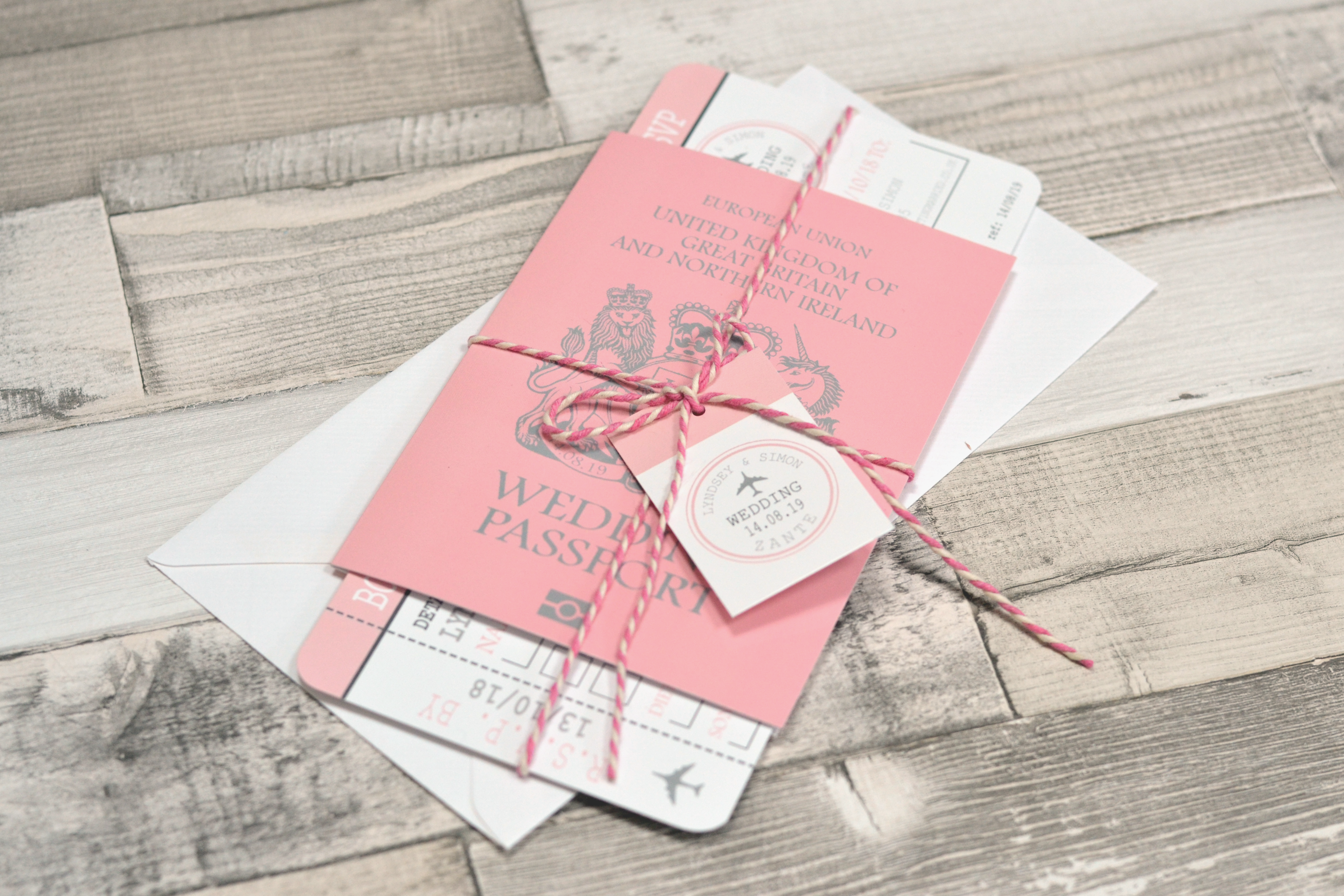 Passport travel wedding invitation