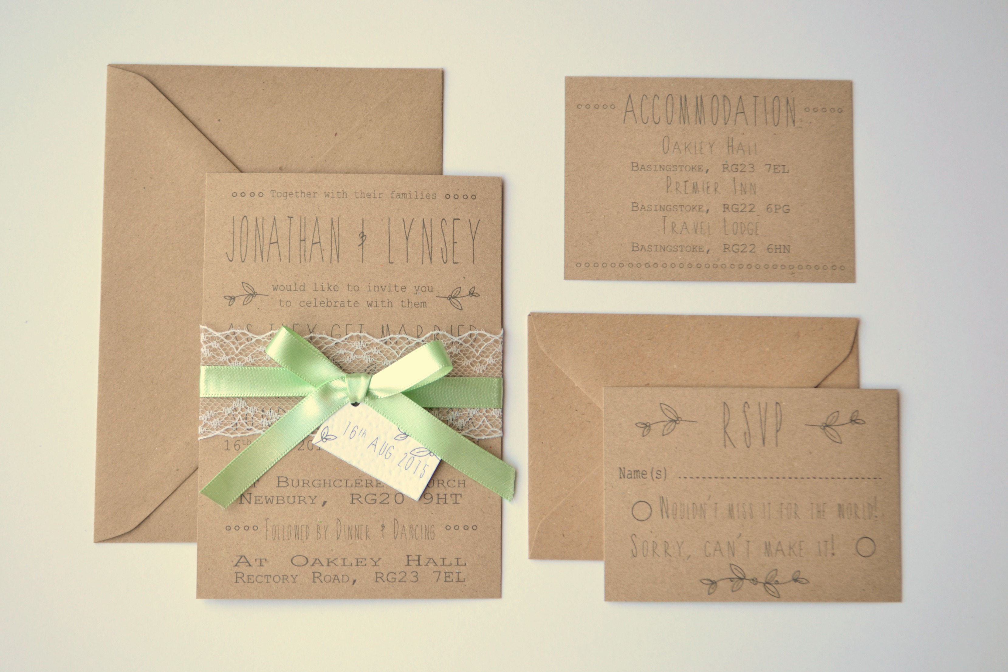 bear wedding stationery at oakley hall