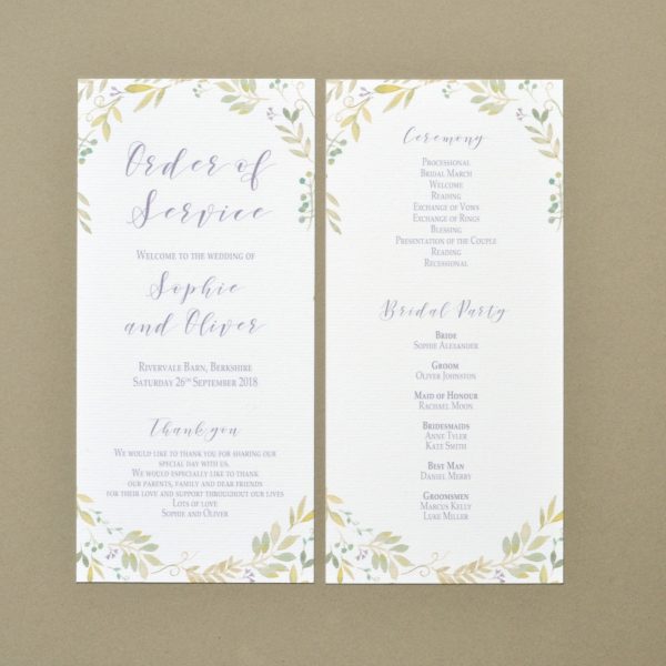 wedding invitation order