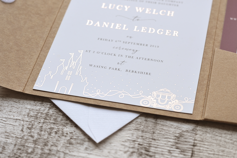Disney Inspired Wedding Invitation Bespoke Pocketfold