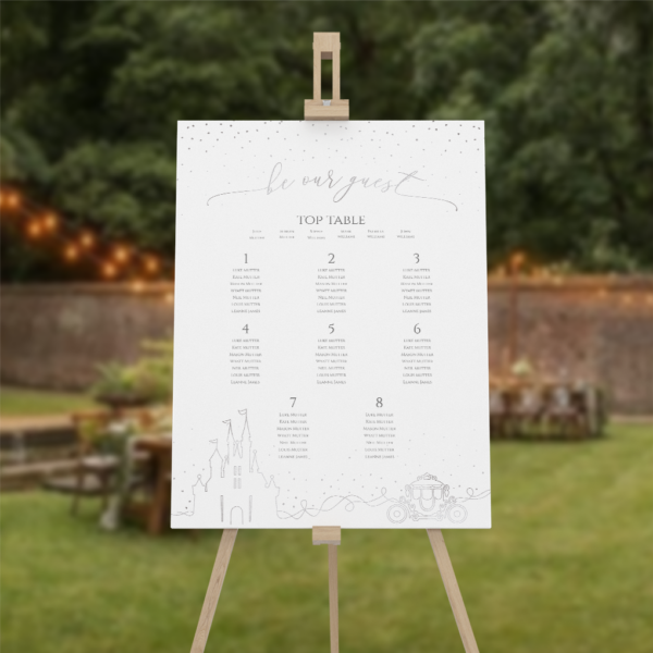 Fairytale inspired wedding tableplan